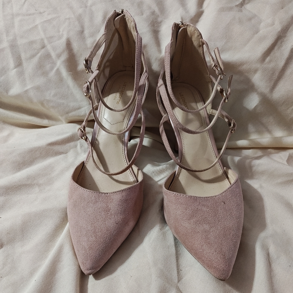 Liz Claiborne size 11w dusty rose light pink strappy heels